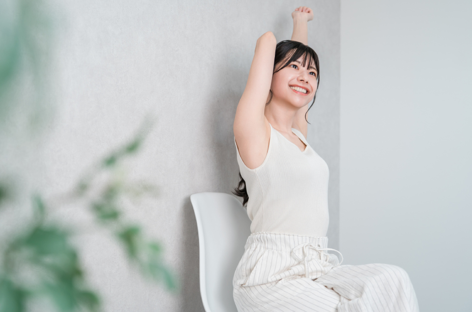 座ったまま整体ストレッチ